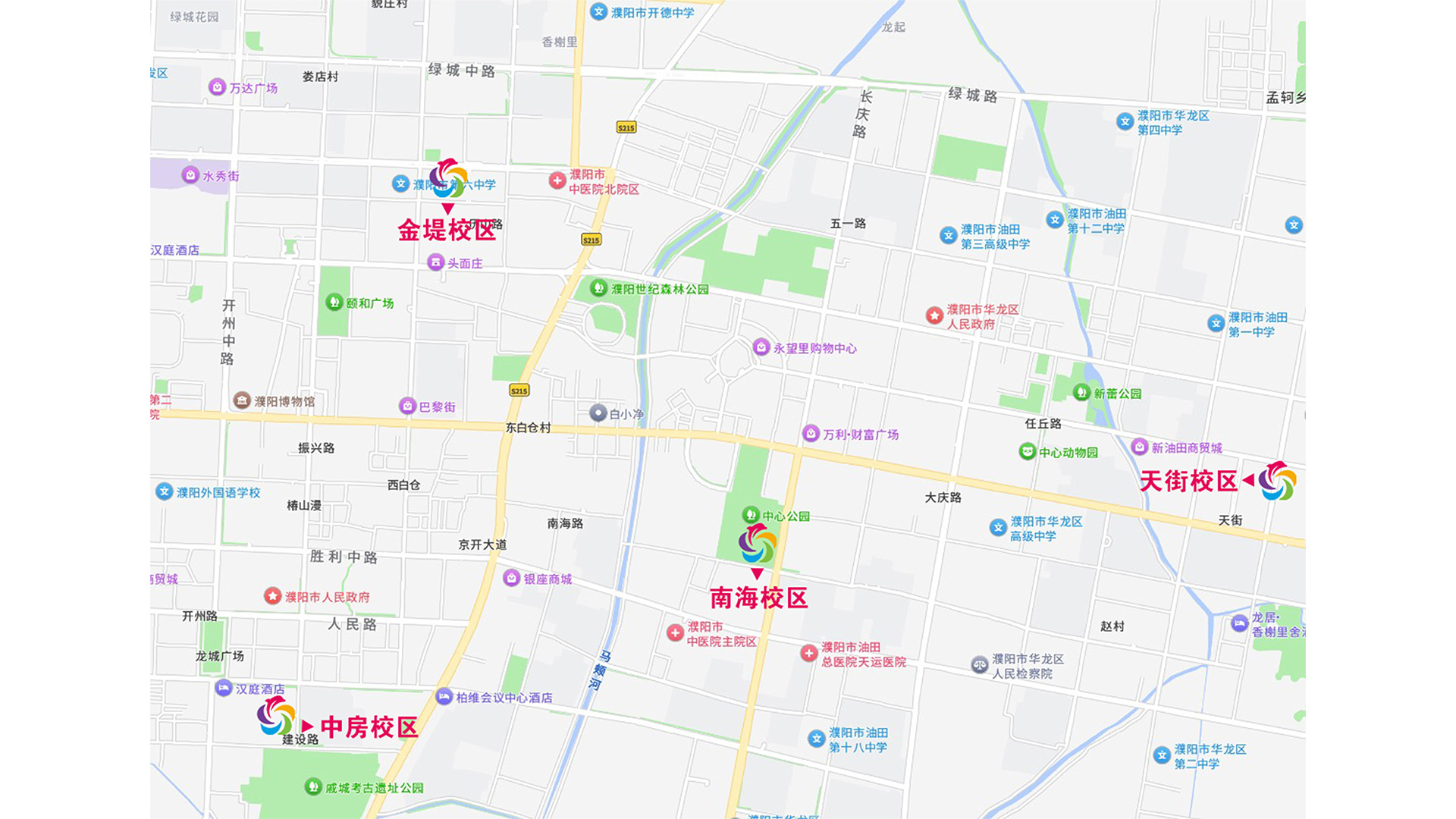 濮阳优胜教育校区分布图
